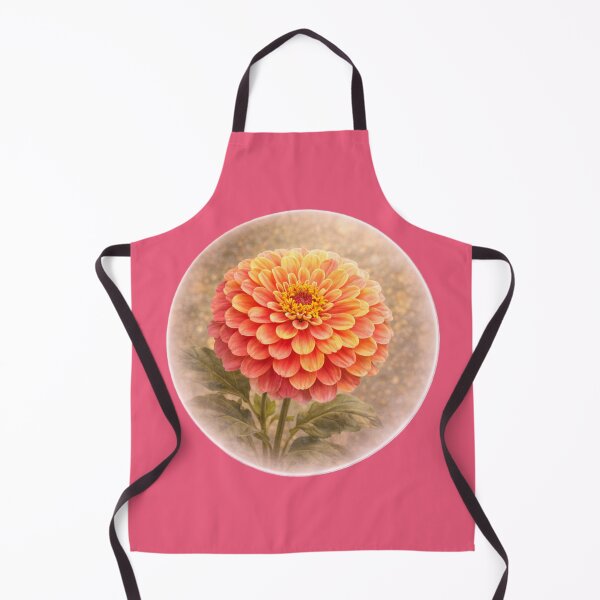 Item preview, Bright Garden Zinnia – Cheerful Floral Portrait designed and sold by TheJoyfulPen.