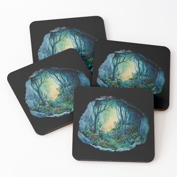 Item preview, Mystical Blue Forest Watercolor designed and sold by kndzxf.