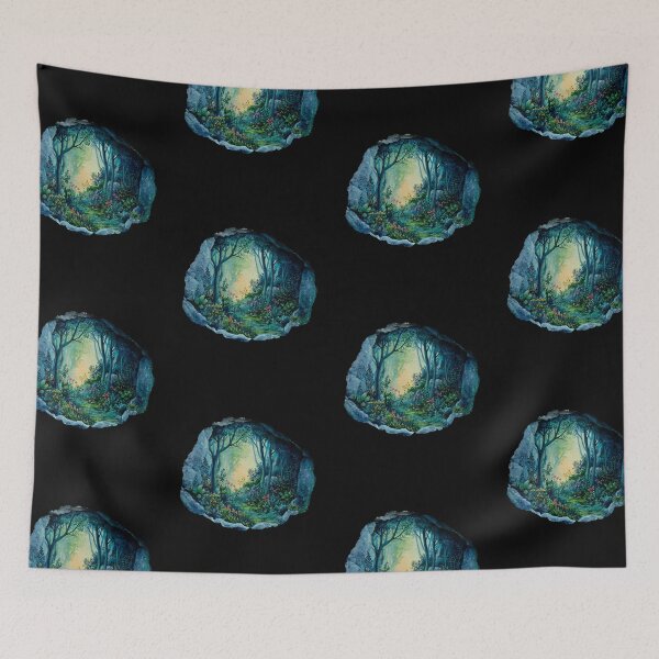 Item preview, Mystical Blue Forest Watercolor designed and sold by kndzxf.