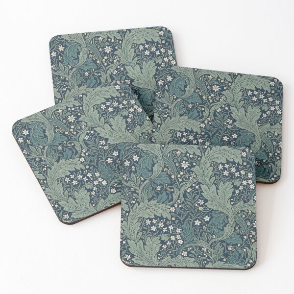 Item preview, Classic William Morris Acanthus Leaf Pattern in Moss Green and Navy designed and sold by InkedHorizon.