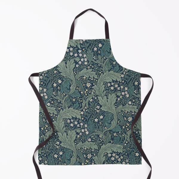 Item preview, Classic William Morris Acanthus Leaf Pattern in Moss Green and Navy designed and sold by InkedHorizon.