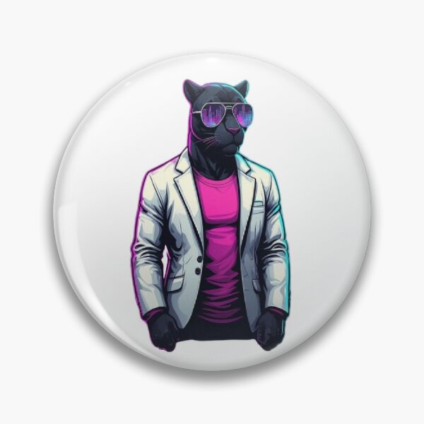 Item preview, Synthwave Panther - Miami Noir Retro Tee designed and sold by RetroRascalStudio.