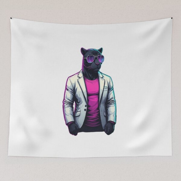 Item preview, Synthwave Panther - Miami Noir Retro Tee designed and sold by RetroRascalStudio.