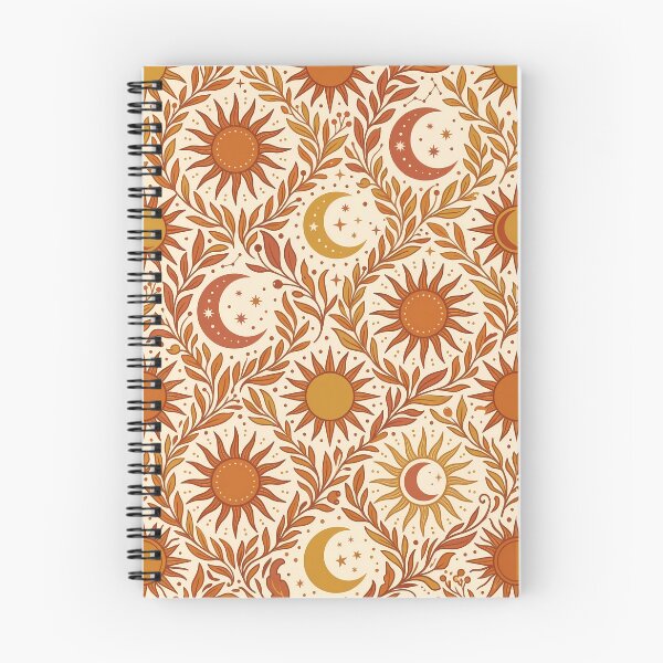 Item preview, Vintage Terracotta Sun and Moon Celestial Boho Pattern designed and sold by InkedHorizon.