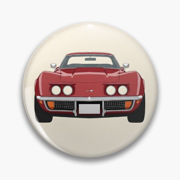 Item preview, Chevrolet Corvette C3 1972 Front View Illustration Classic American Sports Car Minimalist Poster designed and sold by Motorline44.