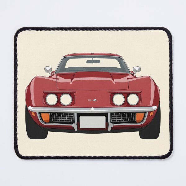Item preview, Chevrolet Corvette C3 1972 Front View Illustration Classic American Sports Car Minimalist Poster designed and sold by Motorline44.