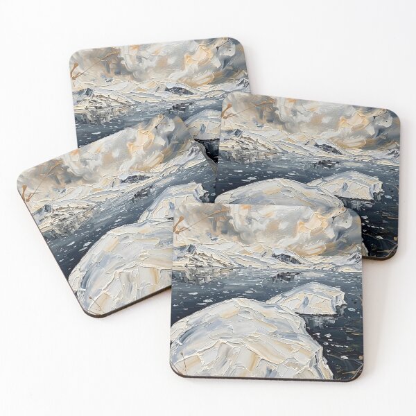 Item preview, Iceberg Ocean Landscape – Arctic Impressionist Painting designed and sold by Meteor Destroyer.