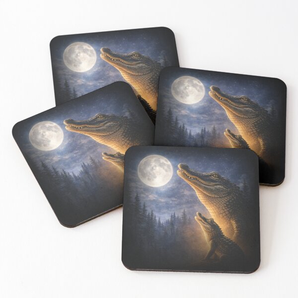 Item preview, Alligator Howling to the Moon designed and sold by JessArty ⭐⭐⭐⭐⭐.
