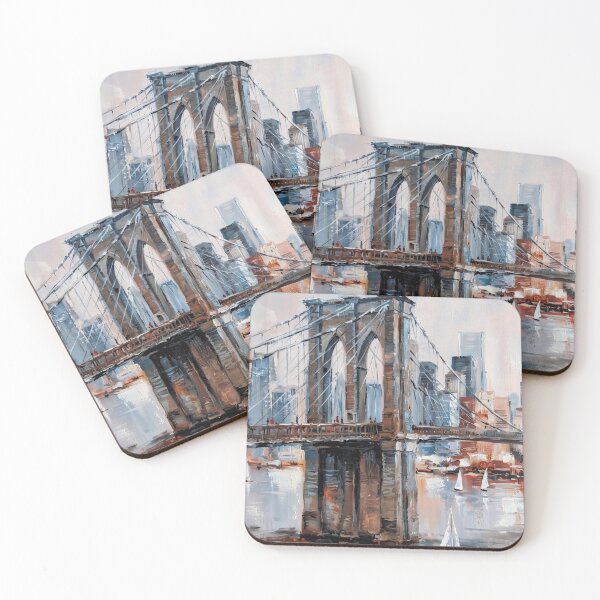 Item preview, Brooklyn Bridge Cityscape – New York Skyline Painting designed and sold by Meteor Destroyer.