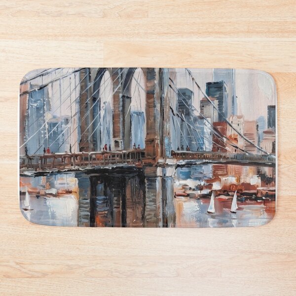 Item preview, Brooklyn Bridge Cityscape – New York Skyline Painting designed and sold by Meteor Destroyer.