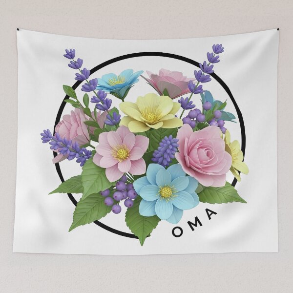 Item preview, Oma Grandmother Floral Flower Bouquet designed and sold by AussieMomma.
