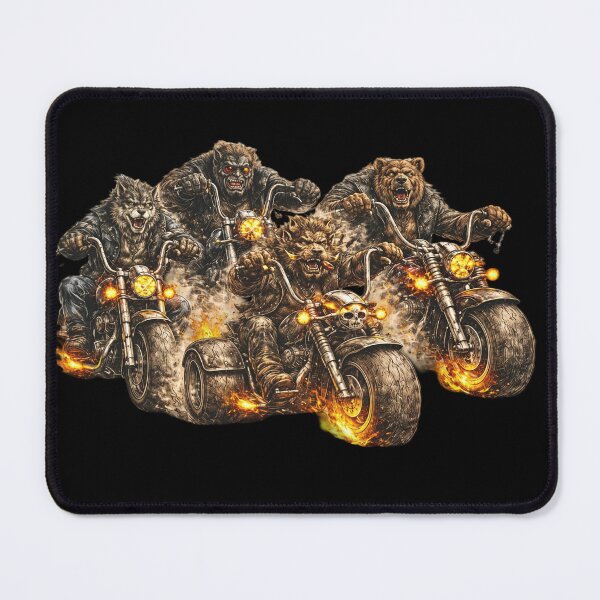 Item preview, Wolf Biker Riding a Custom Motorcycle – Hand Drawn Colored Pencil Sticker Illustration designed and sold by Felixuss.