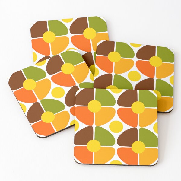 Item preview, Warm Retro Mid‑Century Floral Pattern in 70s Colors designed and sold by Clara Fruggeri.