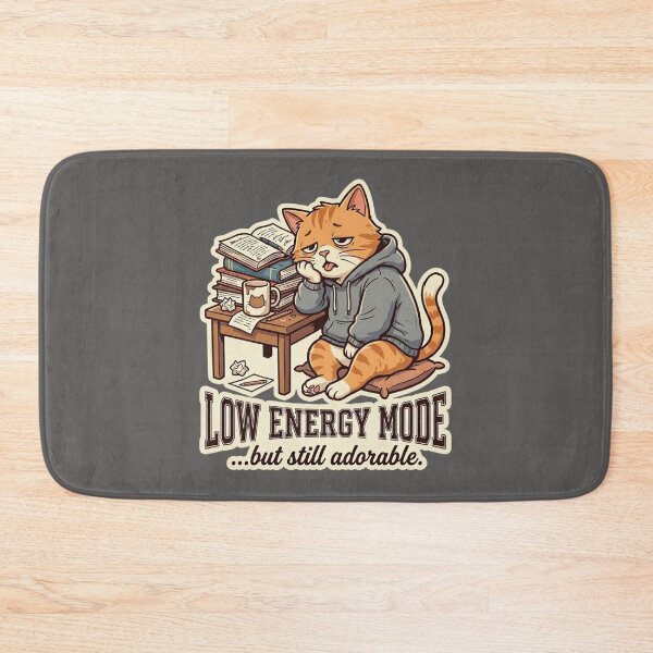 Item preview, Low Energy Mode Tired Cat Exhausted Student Aesthetic designed and sold by MoonVibe-studio.