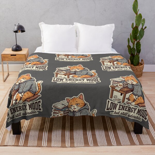 Item preview, Low Energy Mode Tired Cat Exhausted Student Aesthetic designed and sold by MoonVibe-studio.
