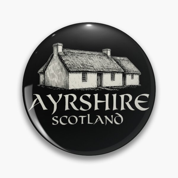 Artikelvorschau, Burns Cottage, Ayrshire, Schottland – Robert Burns Heritage Line Art entworfen und verkauft von Loom on the Loch.