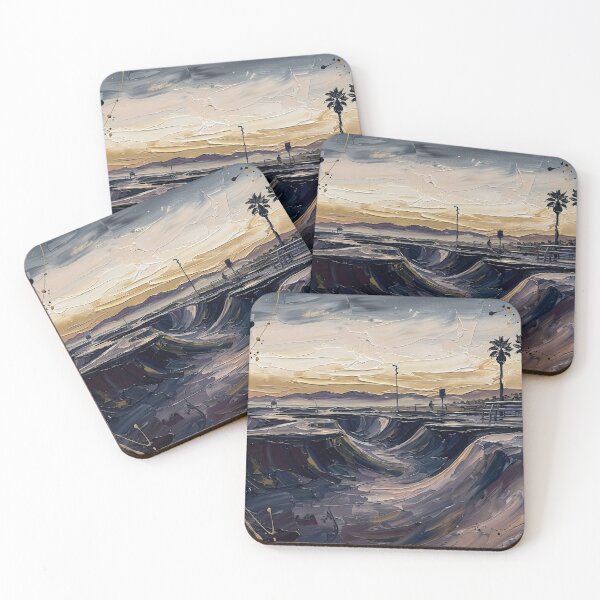 Item preview, California Sunset Waves – Palm Tree Coastal Painting designed and sold by Meteor Destroyer.