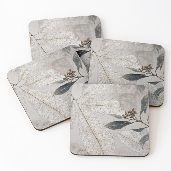 Item preview, Japandi and wabi sabi vintage woodblock paintings inspired abstract neutral leaves designed and sold by filigreedigital.