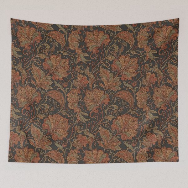 Item preview, Vintage Persian Floral Pattern in Terracotta and Charcoal designed and sold by InkedHorizon.