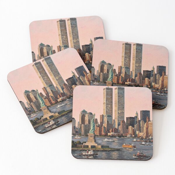 Item preview, Statue of Liberty and Twin Towers – New York Skyline designed and sold by Meteor Destroyer.