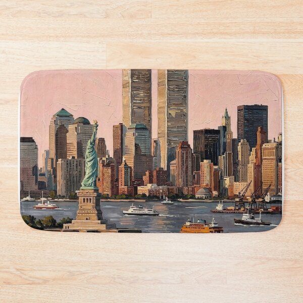Item preview, Statue of Liberty and Twin Towers – New York Skyline designed and sold by Meteor Destroyer.