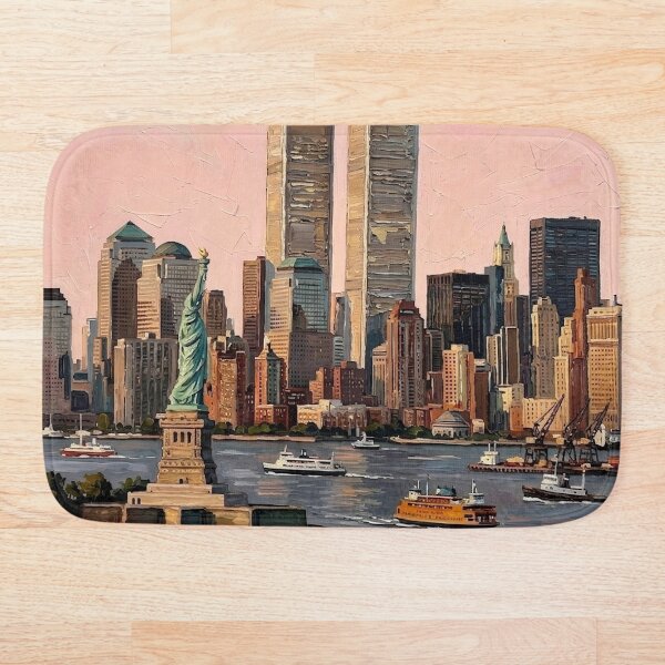 Artikelvorschau, Freiheitsstatue und Zwillingstürme – Skyline von New York entworfen und verkauft von Meteor Destroyer.