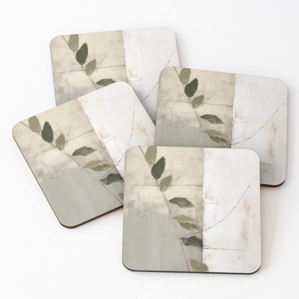 Item preview, Wabi sabi and japandi inspired abstract rustic sage leaves designed and sold by filigreedigital.