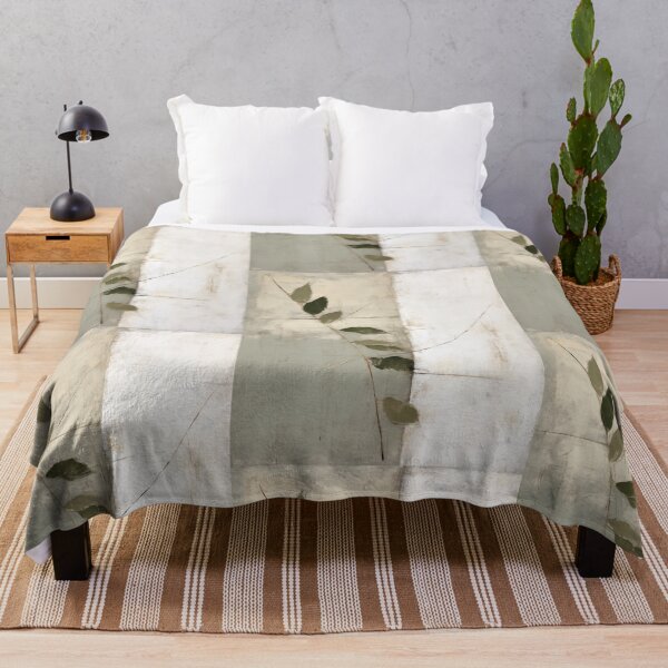 Item preview, Wabi sabi and japandi inspired abstract rustic sage leaves designed and sold by filigreedigital.