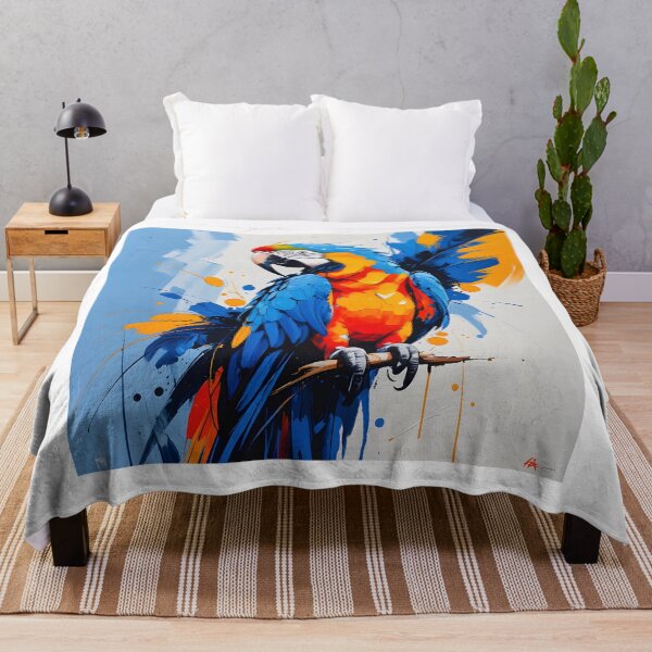 Item preview, Colorful Abstract Macaw Parrot Art – Vibrant Tropical Bird Painting designed and sold by ArtnarongDesign.