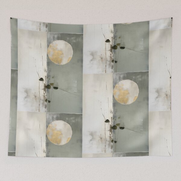 Item preview, Wabisabi and japandi inspired abstract sage nature art designed and sold by filigreedigital.