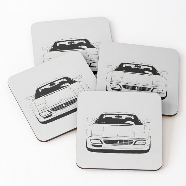 Item preview, Ferrari 348 Front View Illustration Classic Italian Supercar Minimalist Poster designed and sold by Motorline44.