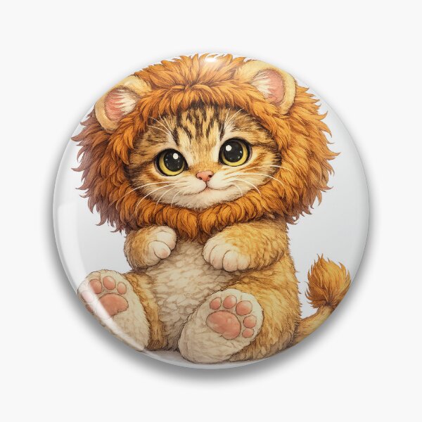 Item preview, kitten with lion hat designed and sold by PasoaPaso2025.