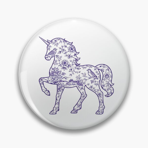 Item preview, Unicorn Toile de Jouy Silhouette designed and sold by stagedoorprint.