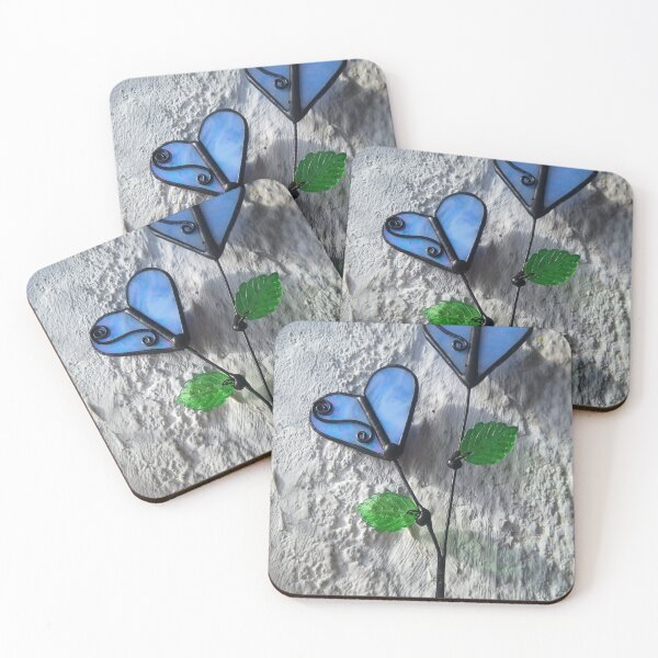 Item preview, Celestial Blue Heart-Flowers designed and sold by Fuchsia Stained Creations.