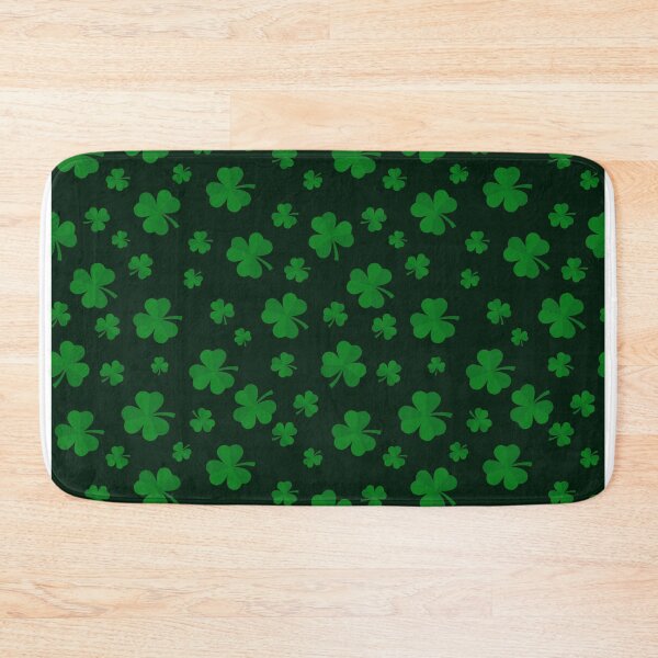 Item preview, Shamrock clover pattern over black background st Patrick day designed and sold by yusraadesignz.
