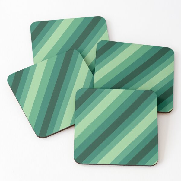 Item preview, Light Dark and Emerald Green Diagonal Stripes designed and sold by burbankdesigns.