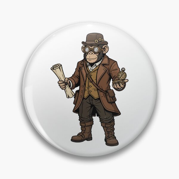 Item preview, Steampunk Explorer Monkey Retro Adventure designed and sold by PixelStudioBe.