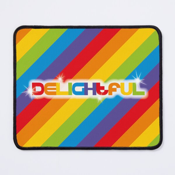 Item preview, Delightful – Bold Rainbow Stripe Typography Art Print designed and sold by Fabulosa Designs.