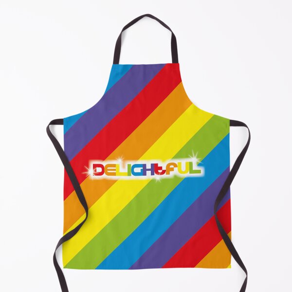 Item preview, Delightful – Bold Rainbow Stripe Typography Art Print designed and sold by Fabulosa Designs.