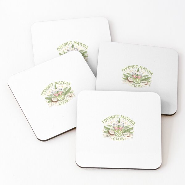 Item preview, Coconut Matcha Club Tropical Boba Tea Aesthetic Design designed and sold by Aura.Creative.
