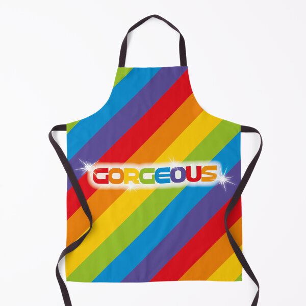 Item preview, Gorgeous – Bold Rainbow Stripe Typography Art Print designed and sold by Fabulosa Designs.