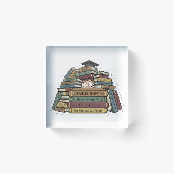 Item preview, Overwhelmed Student: Relentless Literature Review & Dissertation Drudgery Sticker designed and sold by AuroraPixelDa.
