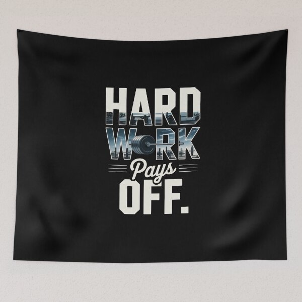 Item preview, Hard Work Pays Off – Barbell Ocean Gym Motivation Poster designed and sold by Enea Kelo.
