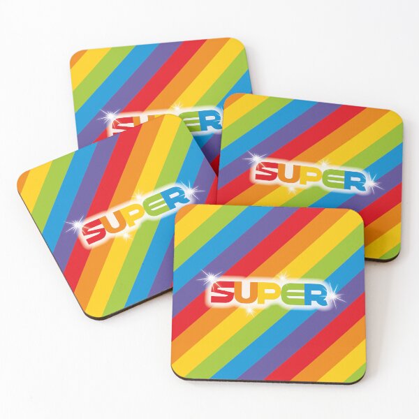Item preview, Super – Bold Rainbow Stripe Typography Art Print designed and sold by Fabulosa Designs.