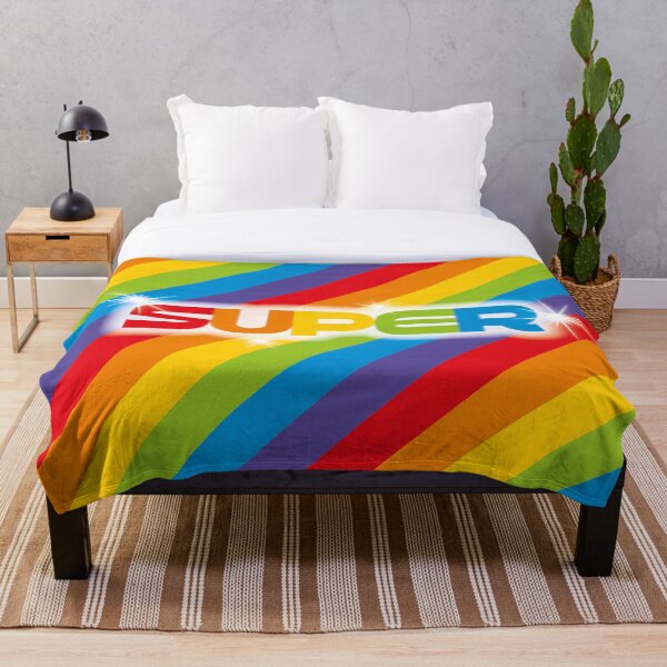 Item preview, Super – Bold Rainbow Stripe Typography Art Print designed and sold by Fabulosa Designs.