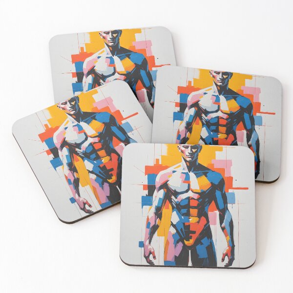 Item preview, Modern Abstract Human Figure Art – Geometric Body Painting designed and sold by ArtnarongDesign.