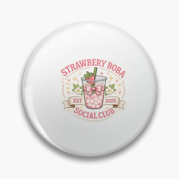 Item preview, Strawberry Boba Social Club Cute Bubble Tea Design designed and sold by Aura.Creative.