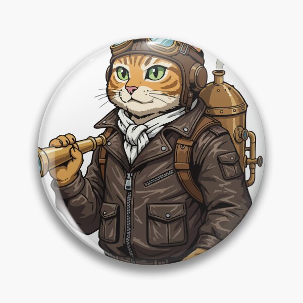 Item preview, Steampunk Aviator Cat Explorer Curiosity designed and sold by PixelStudioBe.