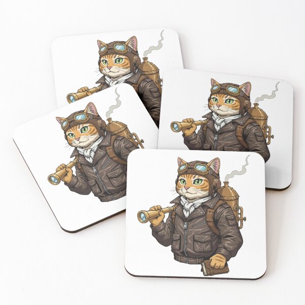 Item preview, Steampunk Aviator Cat Explorer Curiosity designed and sold by PixelStudioBe.