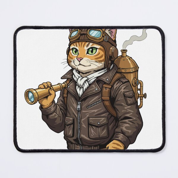Item preview, Steampunk Aviator Cat Explorer Curiosity designed and sold by PixelStudioBe.